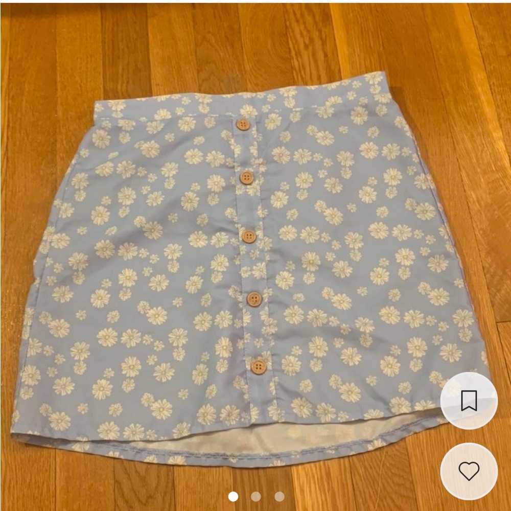 thrifted blue floral skirt